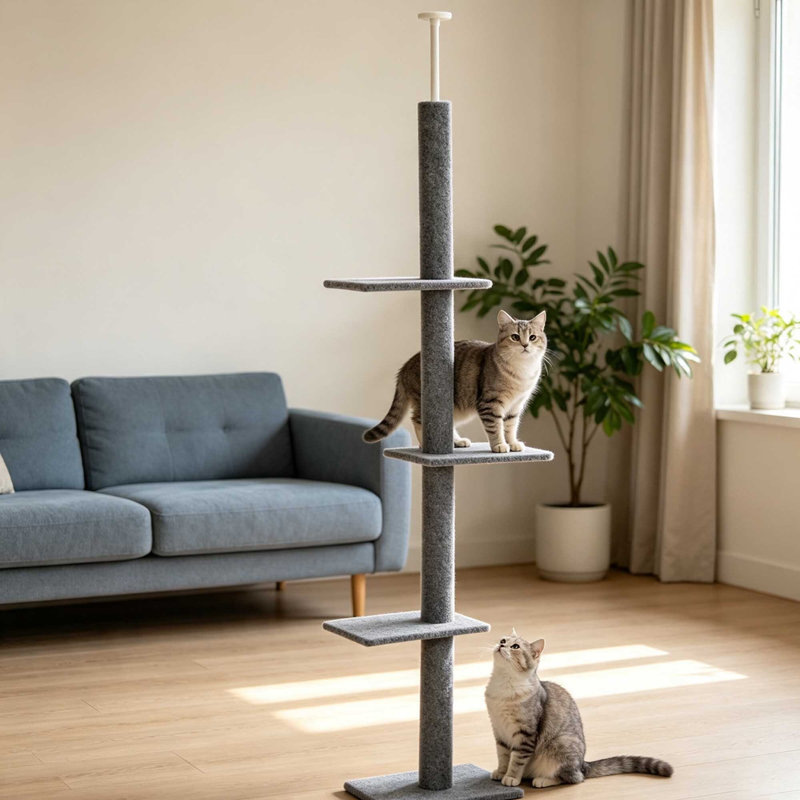 228cm H Cat Tree, Brown