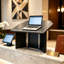 Assembled 27" Table Top Podium with Folding Design, Portable - Black