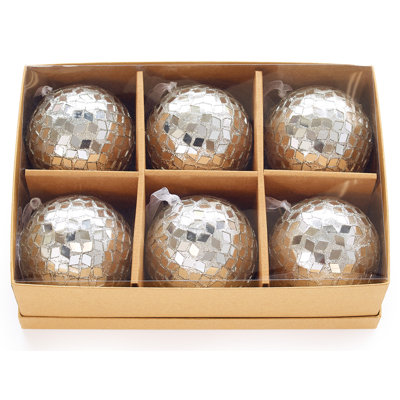 4'' Geometric Glass Ball Ornament