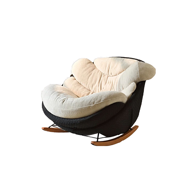 Chaise berçante moderne et décontractée, Noir/crème