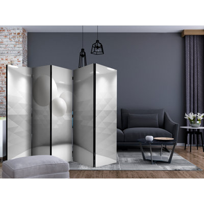 Gotthardt 225 cm W x 172 cm H 5 - Panel Solid Wood Folding Room Divider