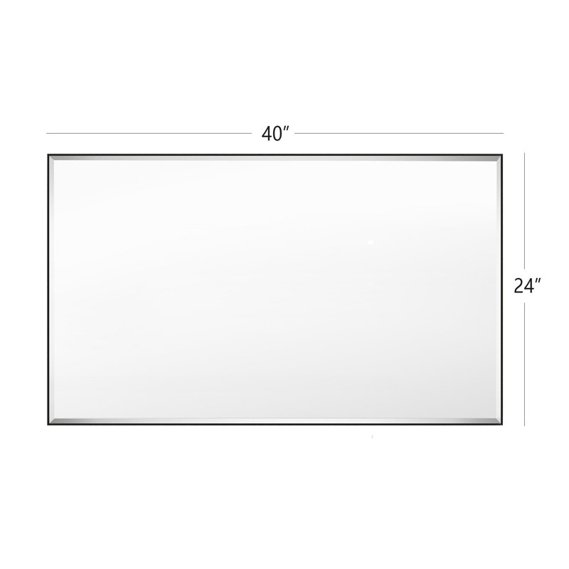 Miroir mural biseauté Reflections Sleek, Noir, noir, noir, noir, 24 po x 40 po