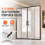 Porte de douche coulissante double semi-sans cadre en verre trempé-108734717