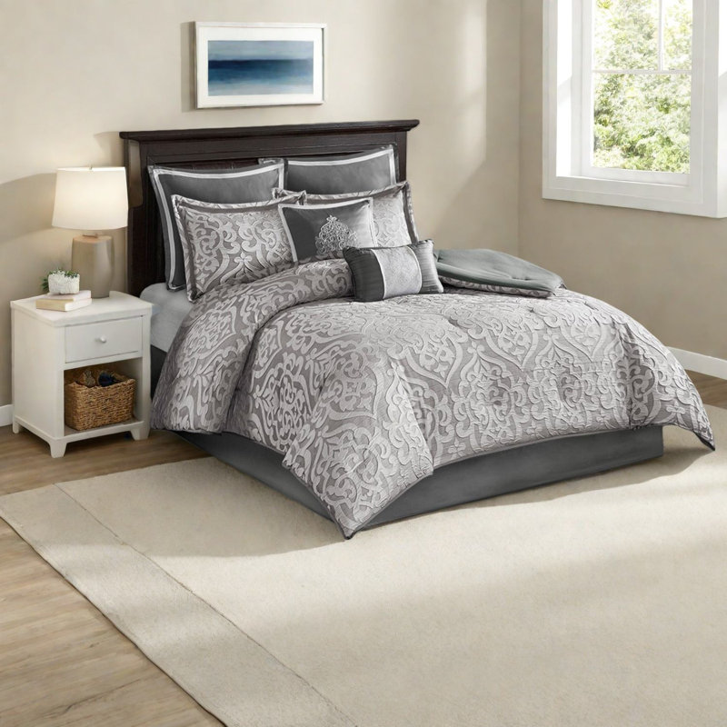 Piece Polyester King Bedding Sets, Modern Jacquard Luxury For Home