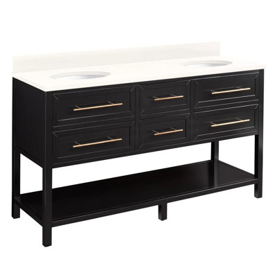 60" Robertson Double Bathroom Vanity Set with Oval Undermount Sinks