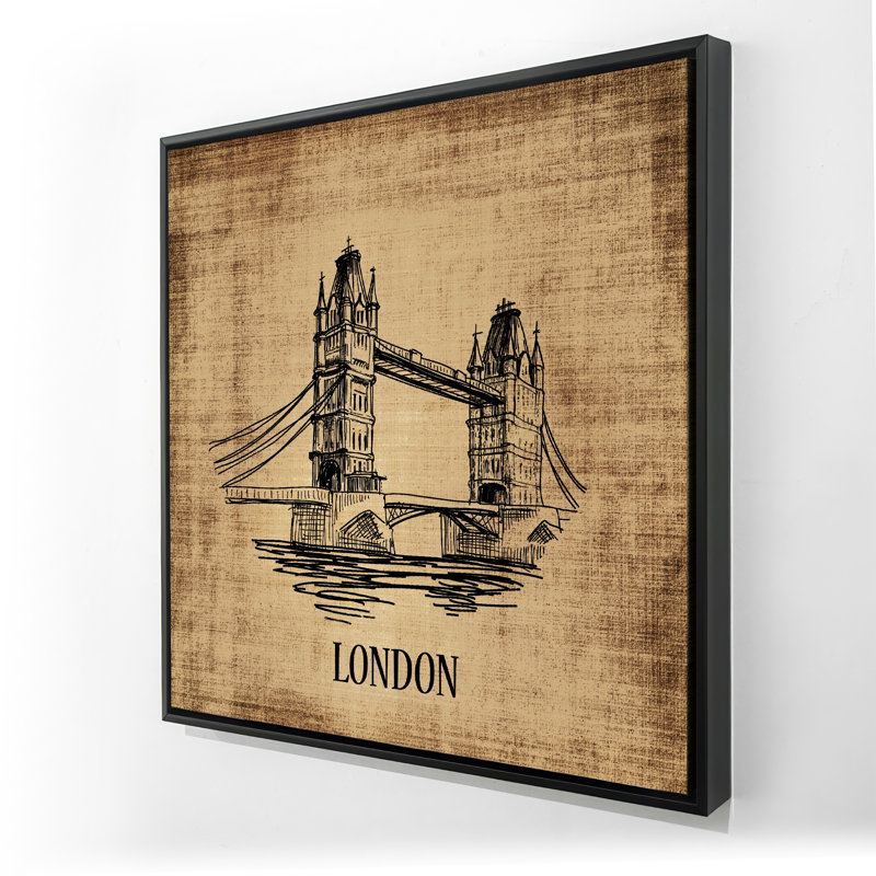 Tower Bridge Illustration - Toile encadrée, décoration intérieure, H 25,25 po x l 25,25 po