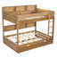 Lit double superposé au dessus d'un lit double avec lit gigogne, bois antique-1653614246