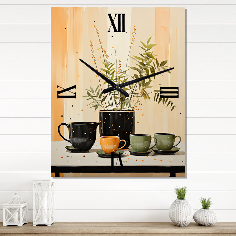 Coffee Tea Cafe Points III - Food & Beverage Kitchen Clocks, Médium