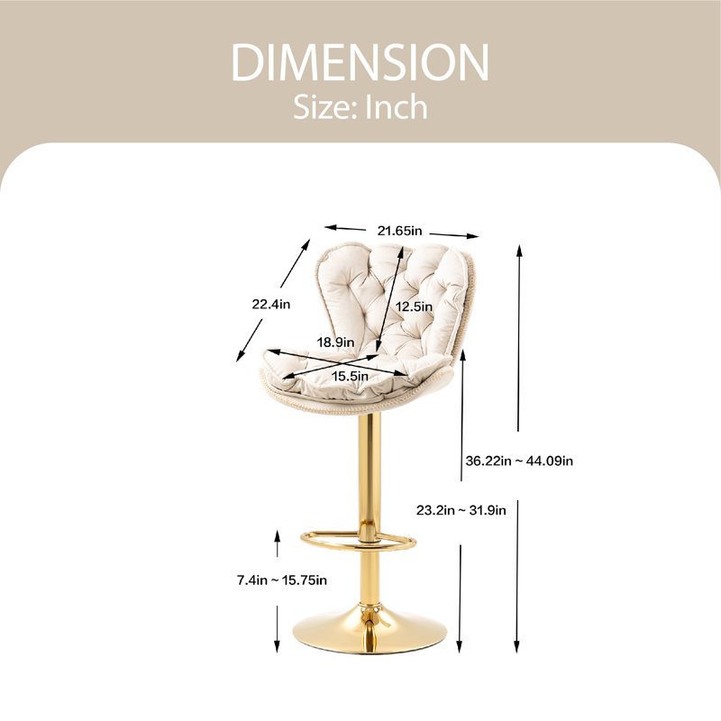 Tabouret pivotant à hauteur réglable Metherell, Ivoire
