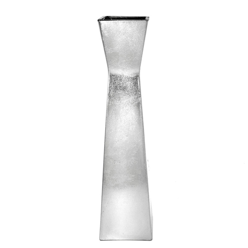 Handmade Glass Table Vase, Silver