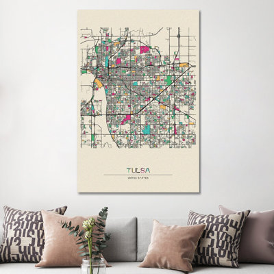 " Tulsa, Oklahoma Map " by Ayse Deniz Akerman