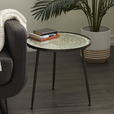 Table de bout en verre à 3 pieds