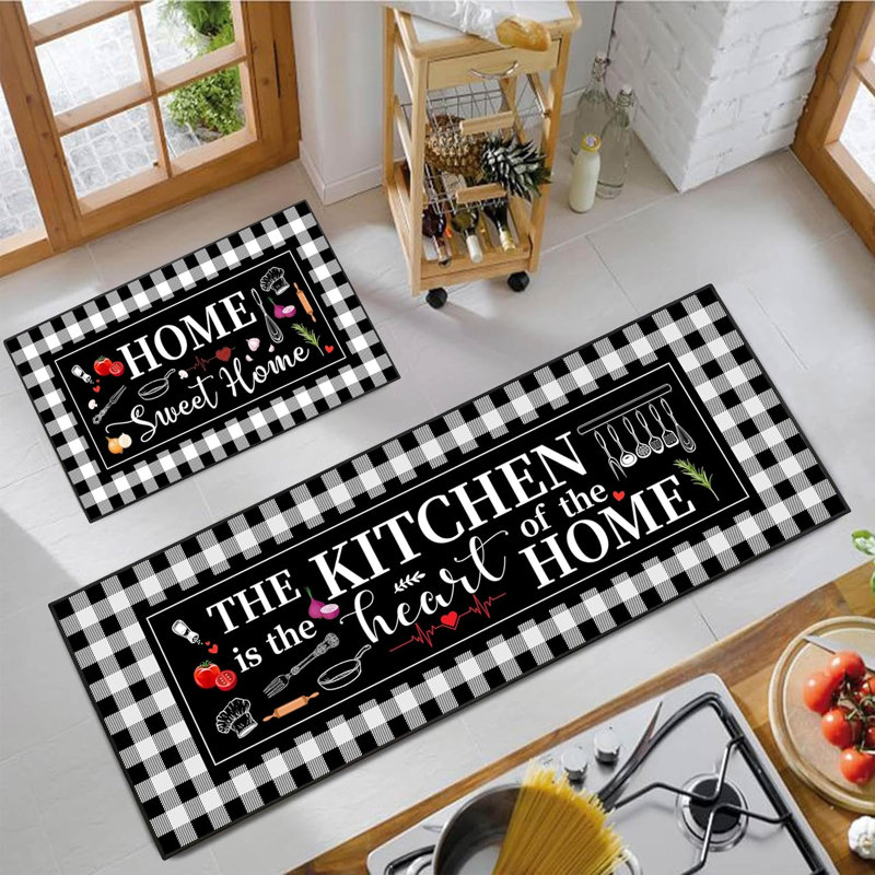 Ensemble de tapis de cuisine à motif écossais 2 pièces Buffalo