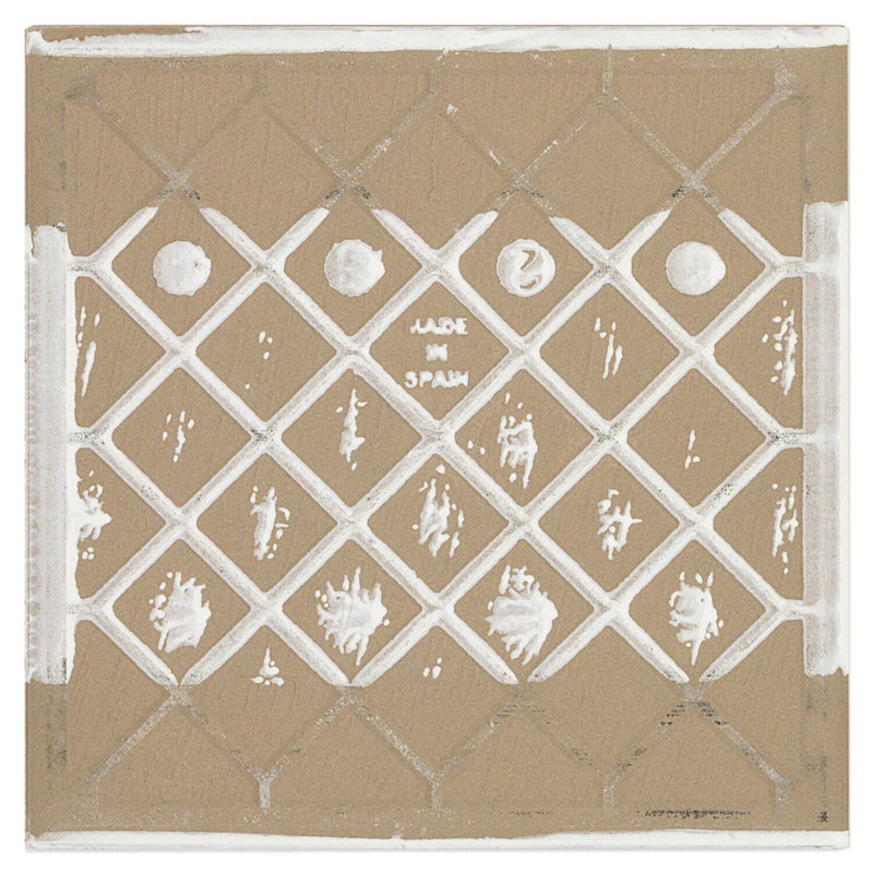 Cascais 9x9 Matte Porcelain Tile, White Ornate