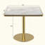 Table carrée bistro moderne avec plateau tulipe et plateau en faux marbre, facile à assembler, structure en métal robuste