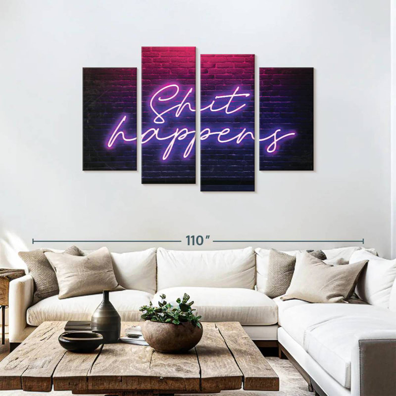 Shit Happens Neon, H 48 po x l 75 po