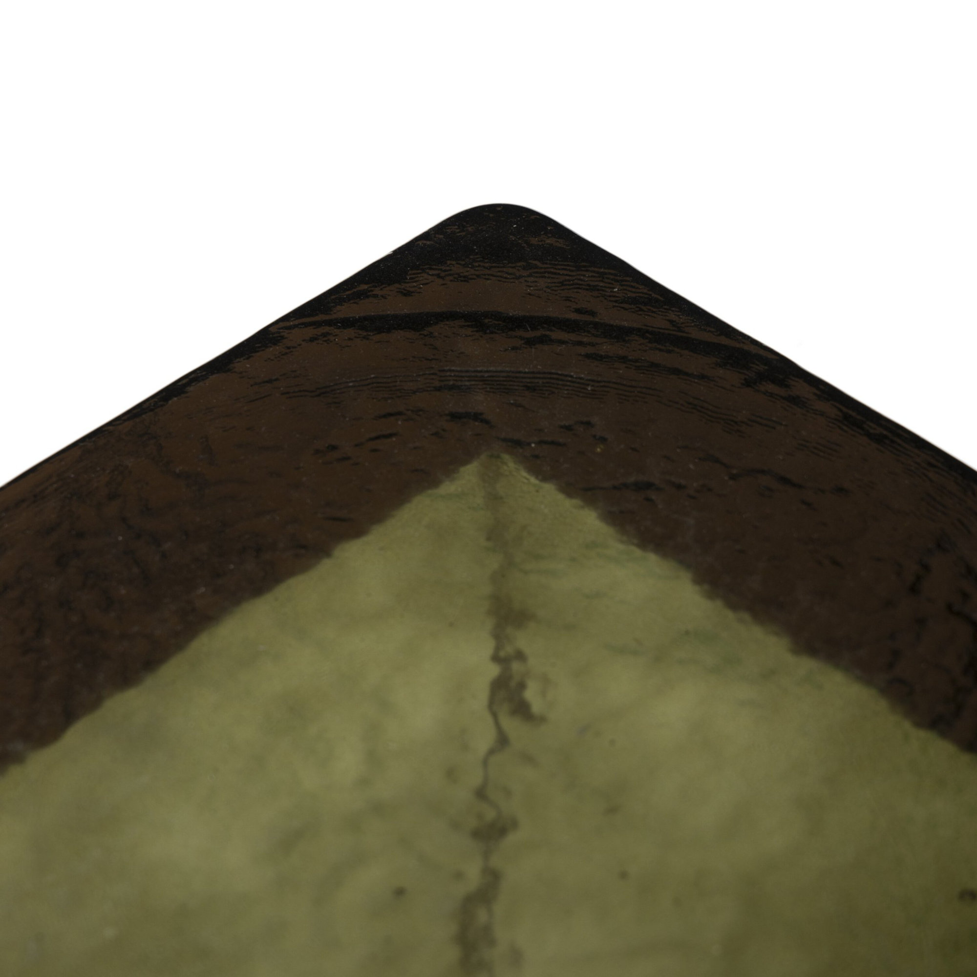 Alexzis Cast Glass End Table-Clear Cast Glass, Moss, Burnished Charcoal