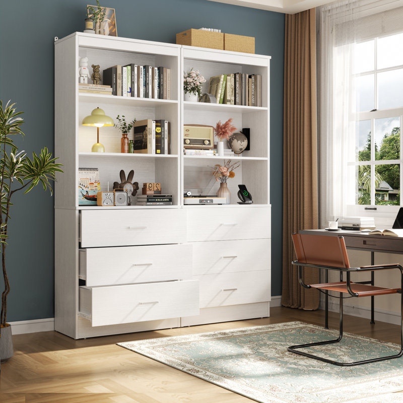23.6" Closet System with Wooden Drawers, White