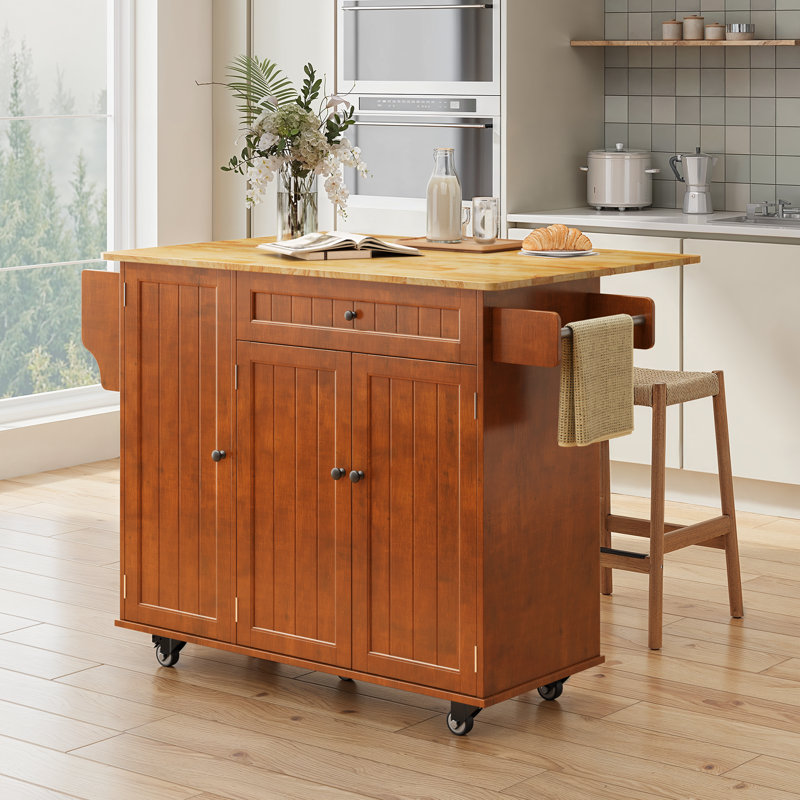 Wood Kitchen Island, Retro