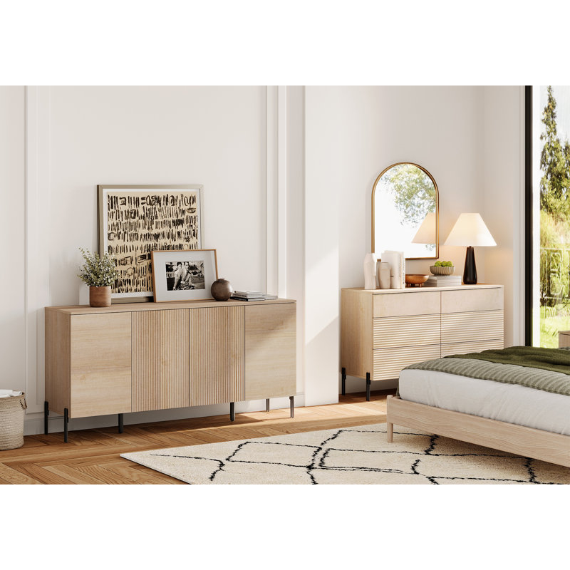 Ensemble de commode et armoire Laverda (commode et buffet), Beige