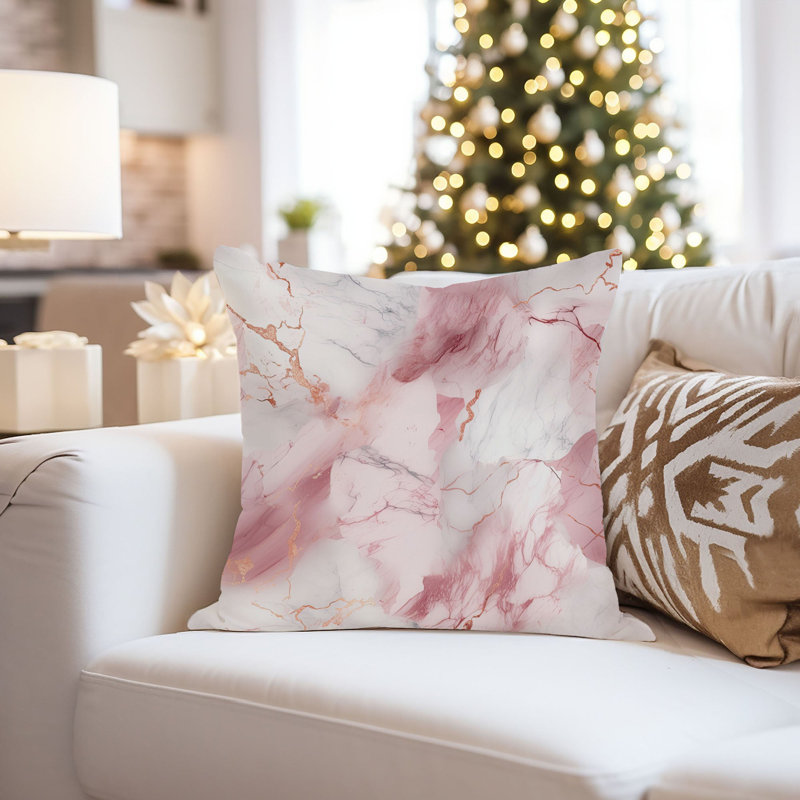Abstract Pink Marble Geode Crystal IV Modern, 20"H x 20"W