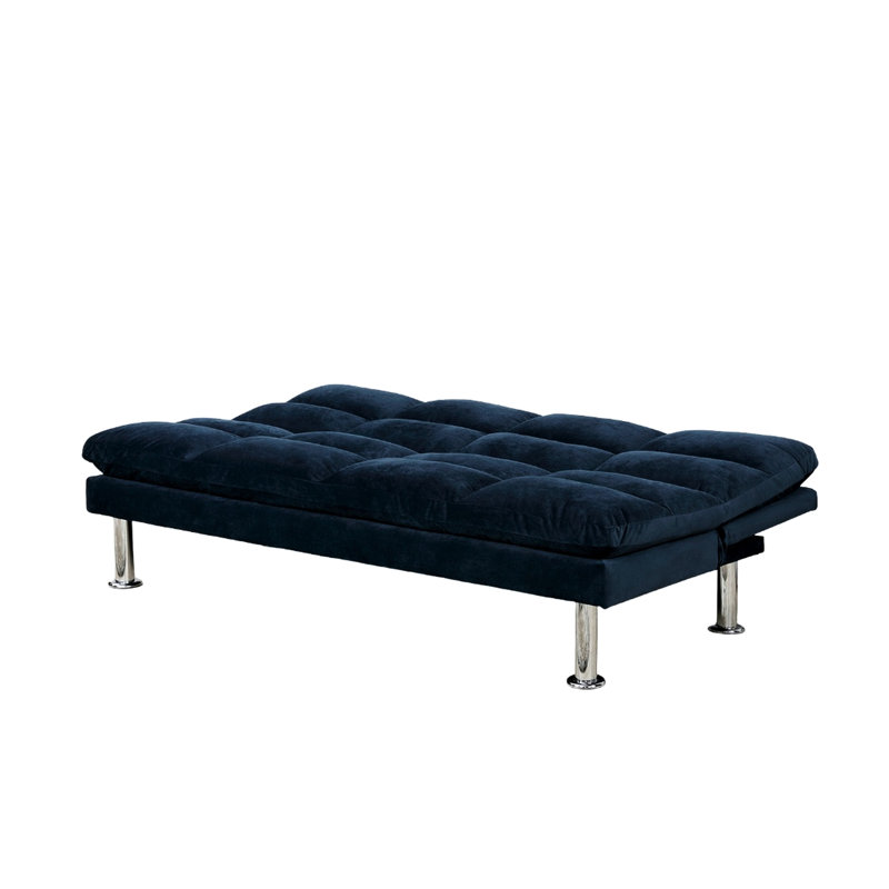 Futon convertible en lit 2 places en microfibre Contemporary Navy