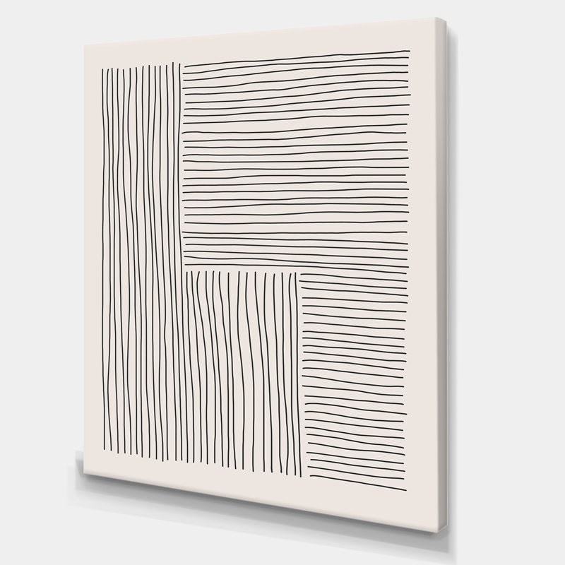 Minimal Geometric Lines I - Impression sur toile tendue, H 40 po x l 30 po x P 1,5 po