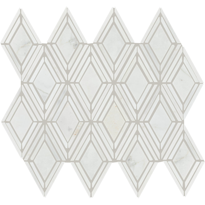 Carreau de mosaïque murale en pierre naturelle 12 po x 12 po, Blanc