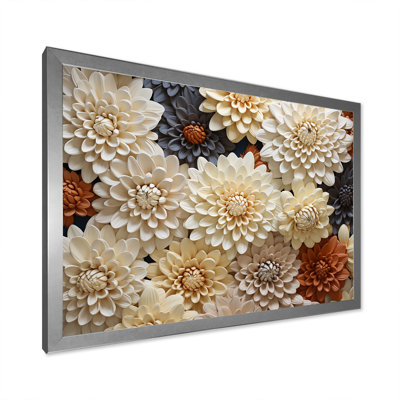 «Chrysanthemums White Mosaic Garden» sur toile