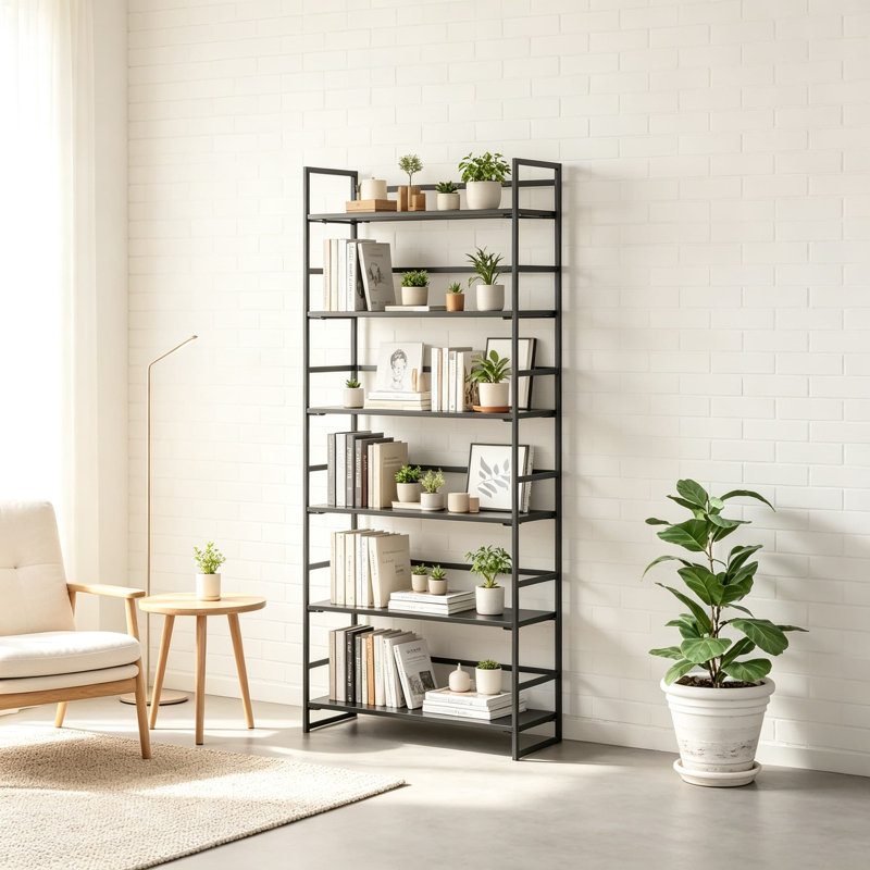Bibliothèque pliante multifonctionnelle rétro, Black