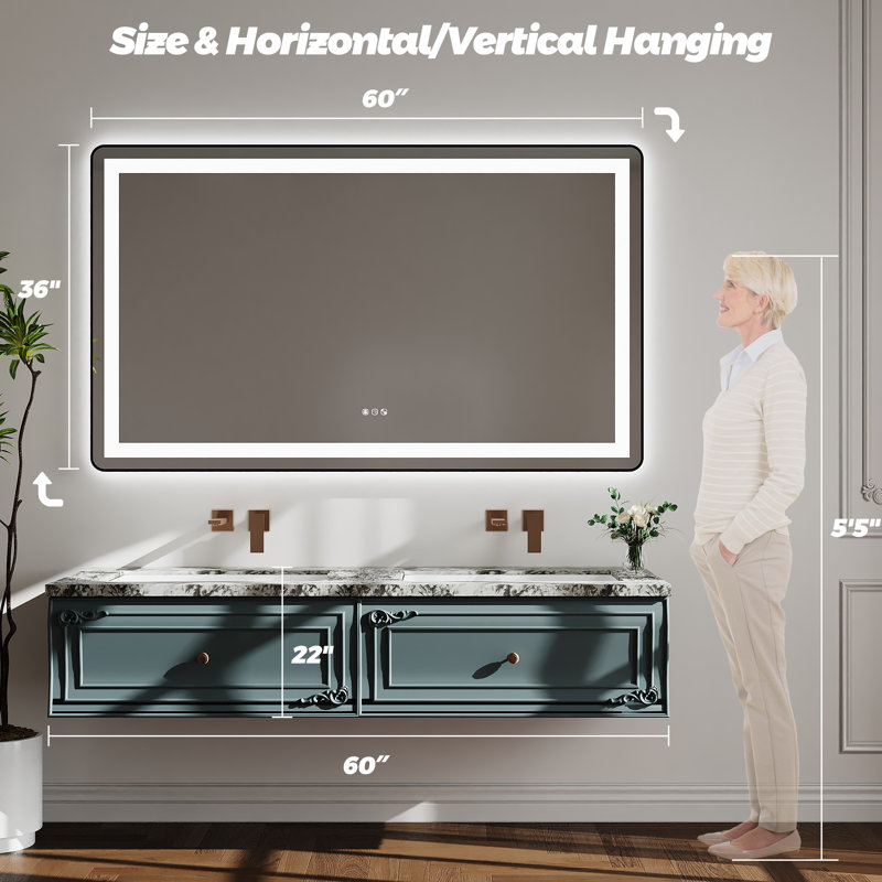 Miroir mural Dokes, 60" x 36"