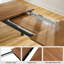 Ensemble de table de salle à manger, table extensible 7 pièces de 63 po pour 4 à 8 personnes, table de salle à manger de style Mid-Century avec 6 tabourets carrés-1390618550