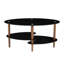 Table basse noire ovale en verre