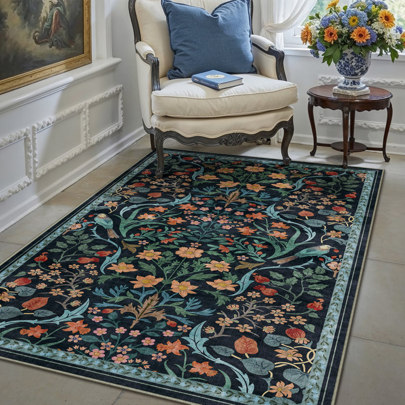 Destinay Floral Area Rug, Rectangle 152 x 213 cm
