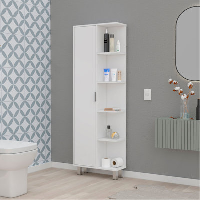 Randall Linen Cabinet, With 1  Door And 9 Shelves