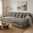 Corduroy Reversible Sectional Sofa W/6 Pillows