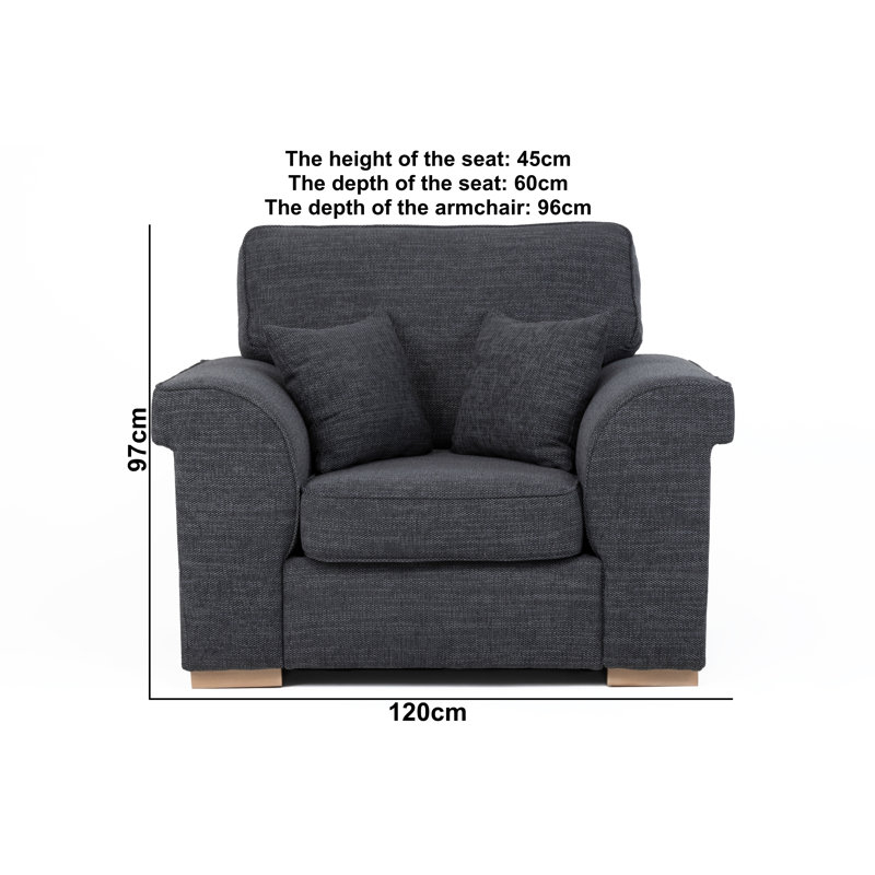 Picadilly Upholstered Armchair, Black