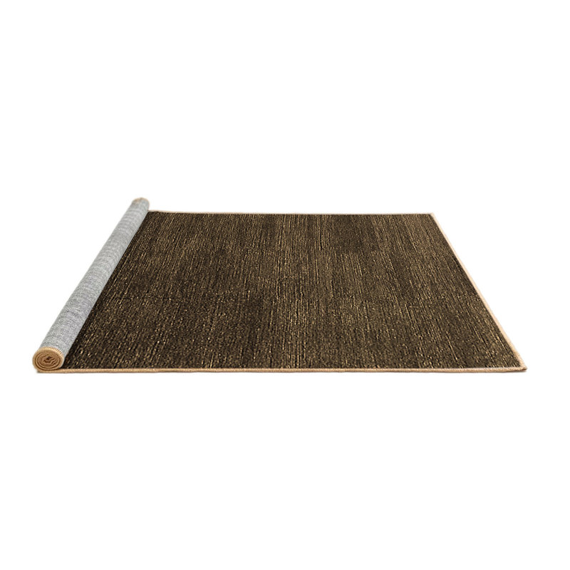 Tapis brun lavable à la machine Wrett Mid-Century Modern 196, Carré 5 pi