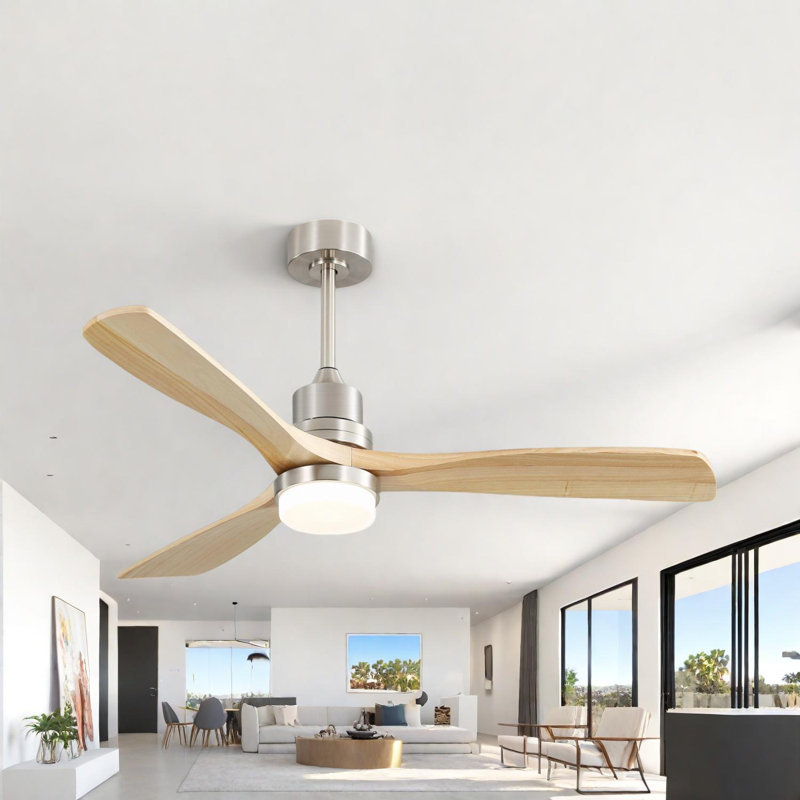 Ventilateur de plafond 52 pouces avec lumière DEL et télécommande, 6 vitesses avec moteur à courant continu réversible