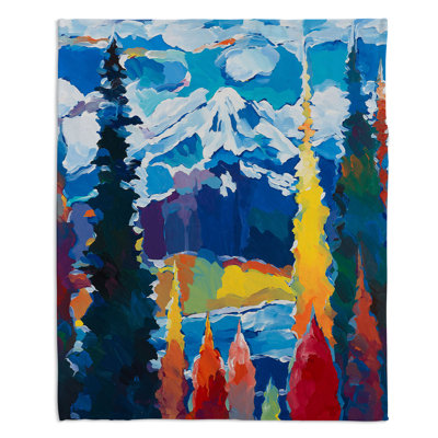 Couverture sherpae douce mountain view