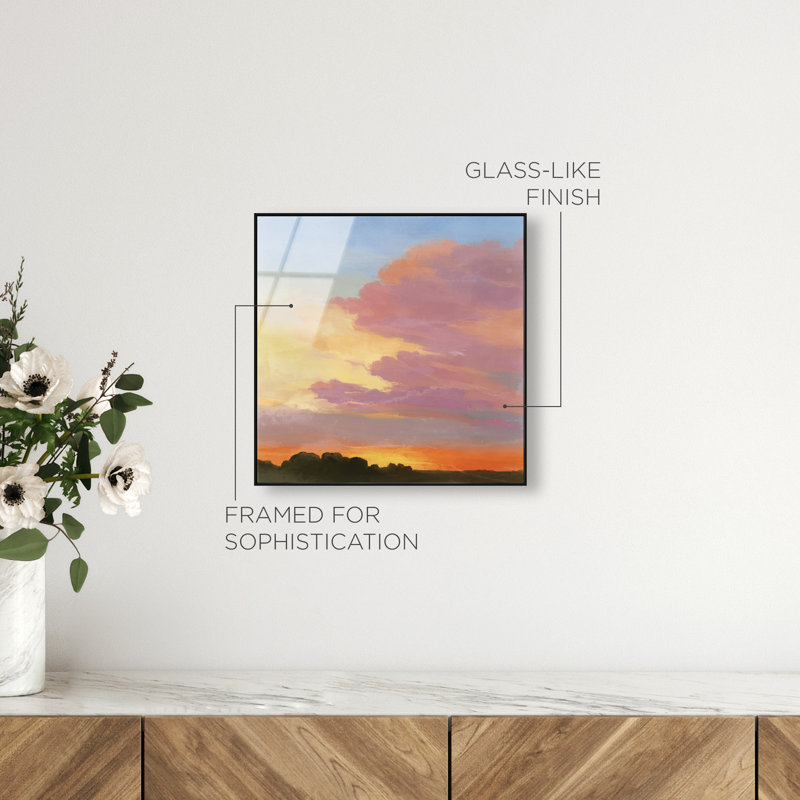Perfect Sunset Print by Oliver Gal, 13" H x 13" W, Black Floater Frame