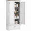 69" Tall Farmhouse Freestanding Kitchen Pantry Storage Cabinet  with 2 Doors, Drawer and Adjustable Shelves