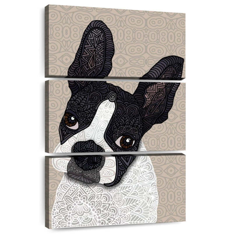 Brampt Patterned Boston Terrier, 57" H x 36" W