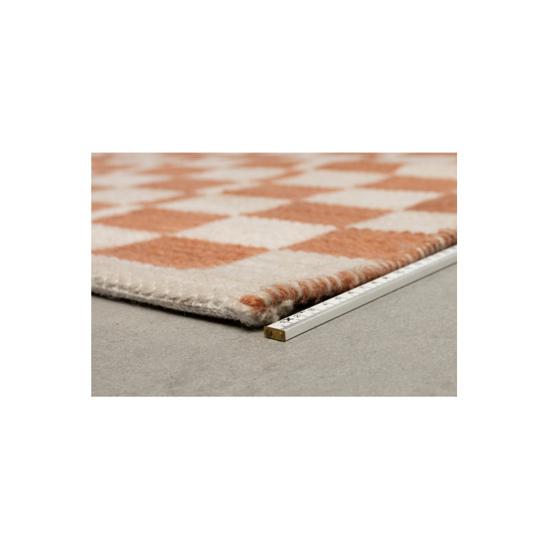 Rug Checkered Area Rug in Beige