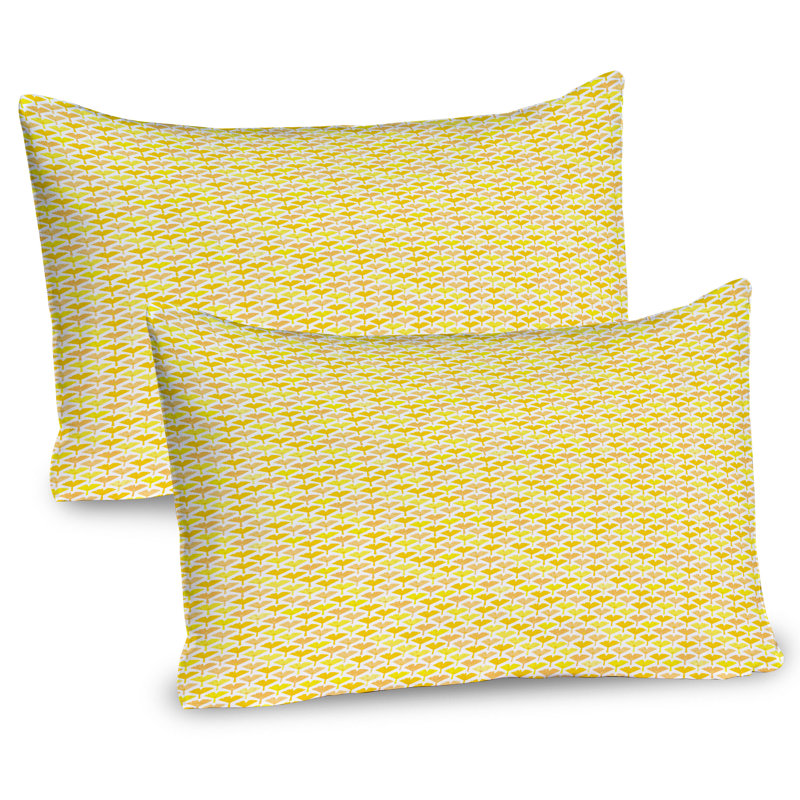 Ensemble de 2 taies décoratives jaunes et blanches Ambesonne, H 20 po x l 26 po