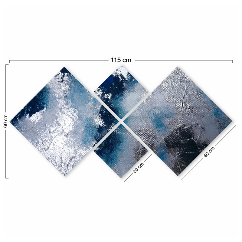 Ensemble de 4 peintures sans cadre sur panneau de fibres à densité moyenne