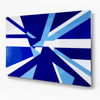 Art mural rigide en métal bleu 35