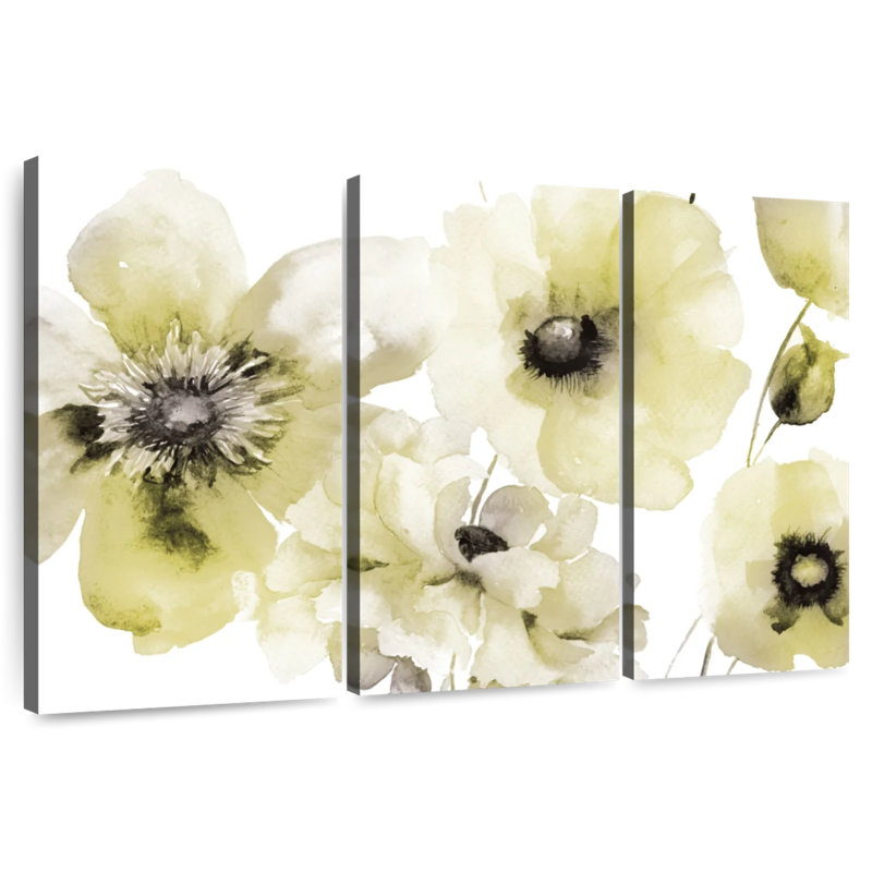 Harnek gris jaune fleuri I, H 32 po x l 50 po