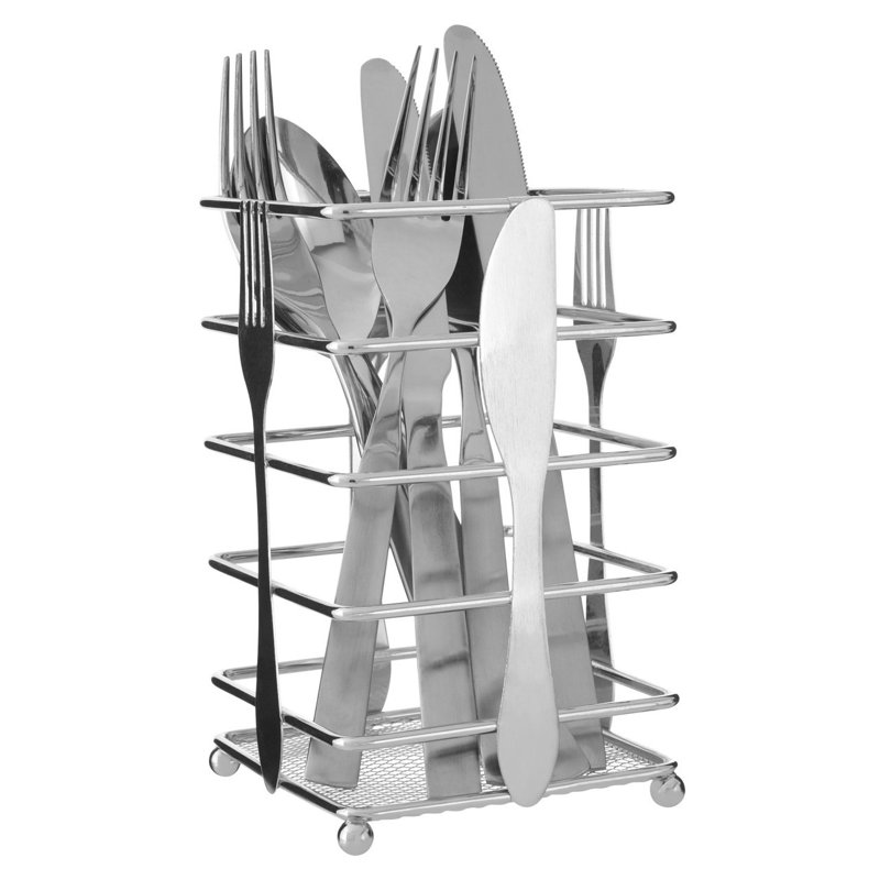 Stainless Steel Square Flatware Caddy