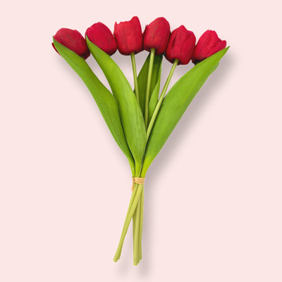 6 Stem Real Touch Tulips Artificial Flower
